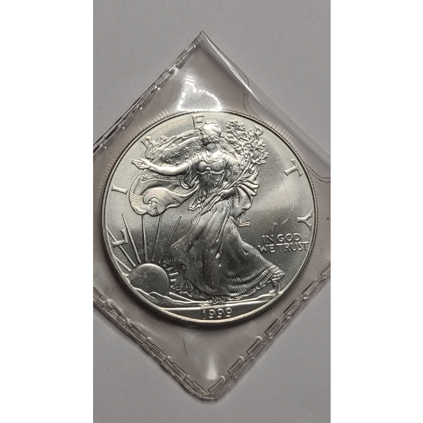 1999 1 Troy oz .999 Pure Silver American Silver Eagle Coin