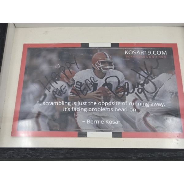 Framed And Signed Bernie Kosar Puzzle 8.5''x10.5''