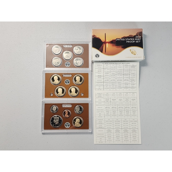 United States 2014 Mint Proof Set With Box & CoA