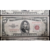 Image 2 : U.S. Currency - 4 Notes -  Three  1950D $5 Green Seal  &  One 1953  $5 Red Seal  -See Pics