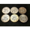 Image 3 : Six 1964 Kennedy 90% Silver Half Dollars - $3.00 Face Value