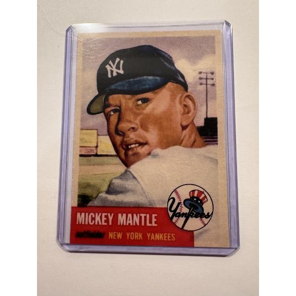 1953 Topps Mickey Mantle Archive Baseball Card In Protective Holder - Mint Condition