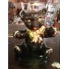 Image 1 : ca 1950s - Gold & Black Enameled Bear figure 8" Tall