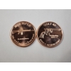Image 1 : 2 - 1 AVDP Ounce .999 Fine Copper Rounds: Colt 45, & M16 Rifle Designs (2 oz Total) Mint Condition