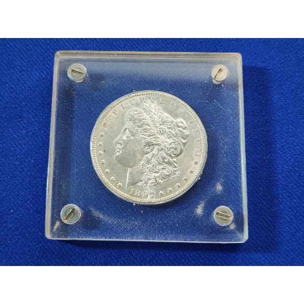 1987 90% Morgan Dollar in Nice Display Holder 