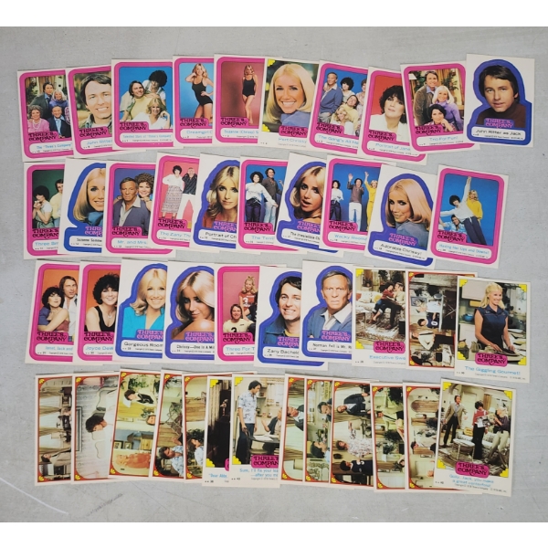 VERY Unique Collection of Over 40 Different 1978 ABC Three's Company Trading Card Stickers
