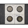 Image 1 : Four Assorted 90% Silver United States Barber Quarters ~ $1.00 Face Value