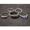 Image 3 : Stunning Sterling Silver Ring Assortment Ft. Nice Blue, Purple & Clear Stones - Total Weight: 9.8 G