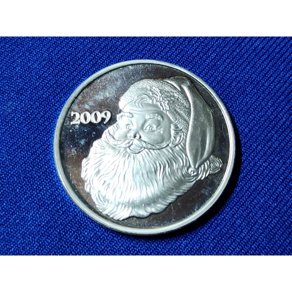 2009 Santa Claus Silver Round - 1 Troy oz .999 Fine Silver 