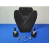 Image 1 : Assorted Sterling Silver Jewelry: Emerald/Gold-Tone Set, Rings, Bracelet, Charms TW: 51.4g