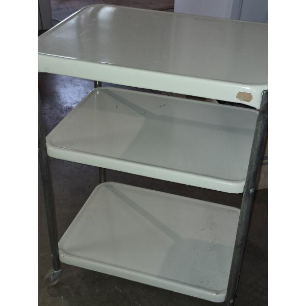 PICKUP IN CANTON -  VINTAGE METAL 3 SHELF ROLLING CART - GREAT CONDITION