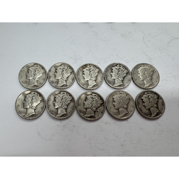 United States 90% Silver Dimes- $1.00 Face Value - Assorted Dates- Wonderful Condition