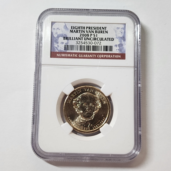 NGS Brilliant Uncirculated 2008-P Martin Van Buren Presidential Dollar 
