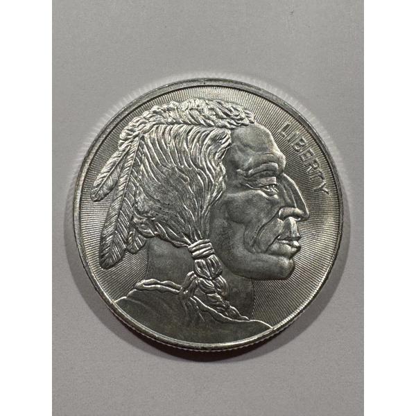 One Troy Ounce .999 Fine Silver Indian Buffalo Round Coin - Mint Condition - Guaranteed Authentic 