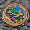 Image 1 : Colorized One TROY Ounce .999 Fine Copper Sea Turtle Round in Protective Capsule