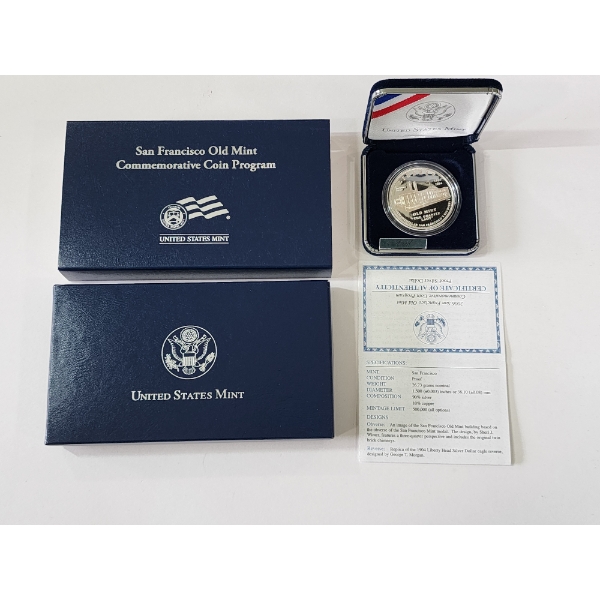 San Francisco Old Mint Commemorative Coin - 90% Silver Proof Coin - Original Box & CoA