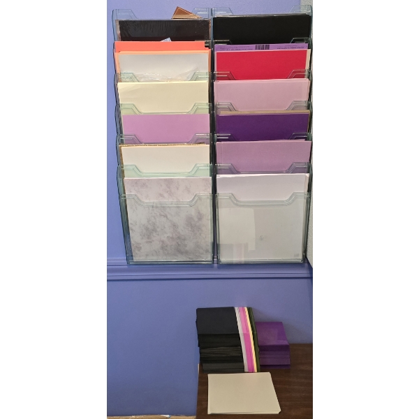 Assorted Cardstock with 2 Wall Hanging Paper Organizers