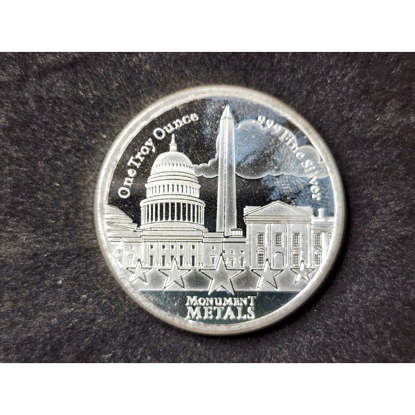 Monument Metals One Troy Ounce .999 Fine Silver Round Ft. United States Capitol 