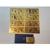 Image 1 : x8 Assorted Looney Tunes $100 99999999 24K Gold Foil Banknotes Set w/ CoA