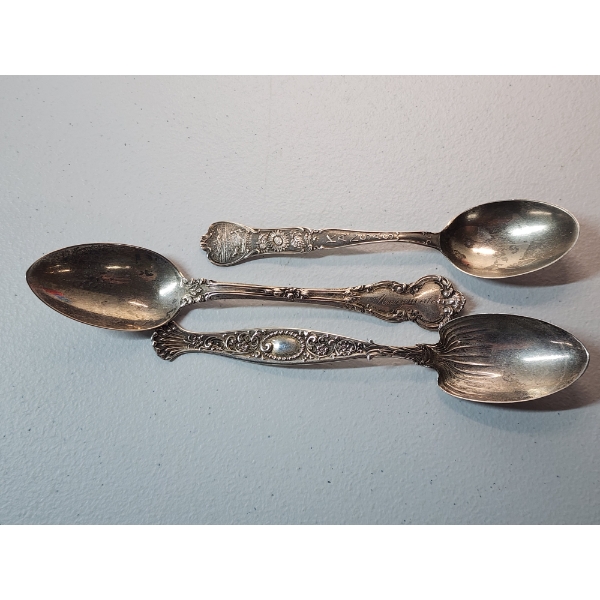 Three Vintage Sterling Silver Spoons - Total Weight: 62.3g