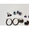 Image 2 : Sterling Silver Earrings: 8 Pairs, 3 Loose, Various Styles - Total Weight: 11.6g