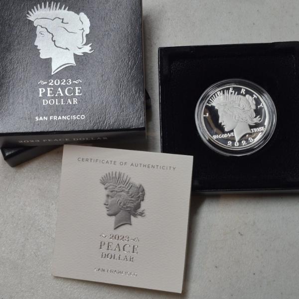 2023 S (San Francisco Mint) Silver Peace Dollar Proof In Box w COA - .859 Troy Ounces