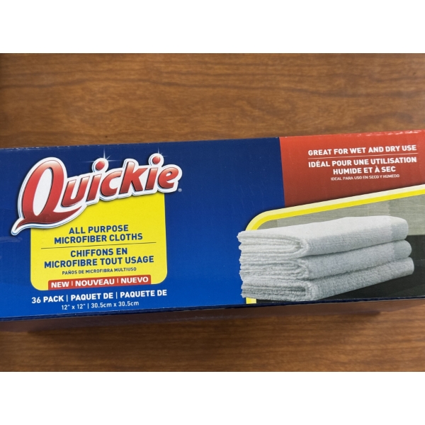 36 Pack Quickie All Purpose Microfiber Cloths - Brand New In The Convenient Pop-Up Dispenser