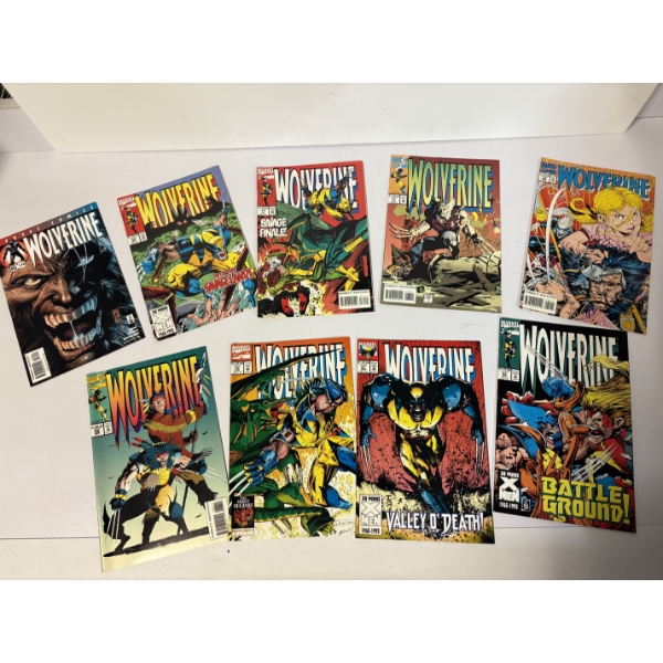 Wolverine Comics - Set of 9 Comics - Into the Savage Land - Valley O' Death - Battle Ground
