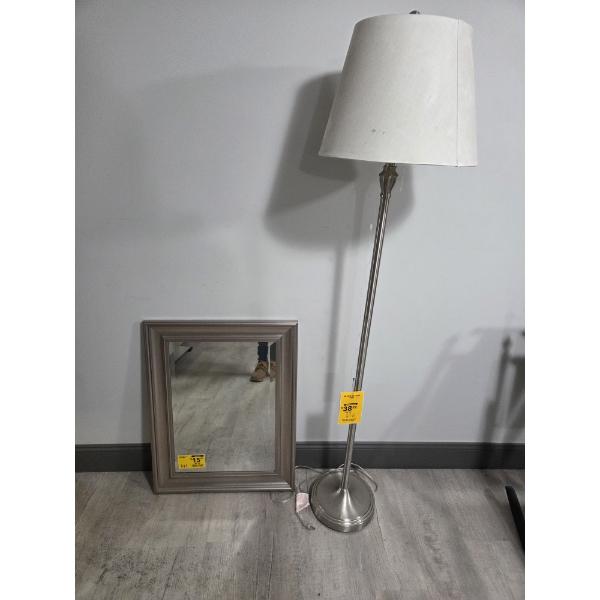 Pick Up Off Site- 115 Ely St. Alliance Oh. New Floor Lamp & Mirror