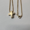 Image 2 : 14K Gold 16.5" Chain Necklace with 14K Gold Cross Pendant Total Weight: 12.0g