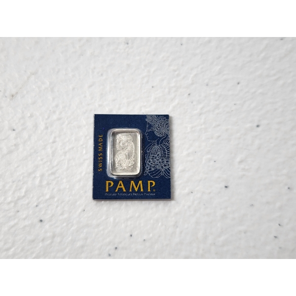 1.0g 999.5 Platinum Bullion Bar - PAMP Suisse Assay Certificate - Sealed