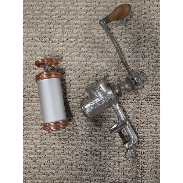 Nostalgic Vintage Aluminum Cookie Press And Made In USA Metal Grinder