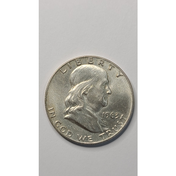 United States 1963-D Franklin 90% Silver Half Dollar