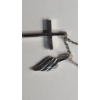 Image 3 : Sterling Silver Cross & Feather Diamond Pendant On 17.5" Necklace - Weight: 3.1g