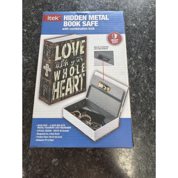 Itek Hidden Metal Book Safe With Combination Lock Mechanism - Brand New In The Package
