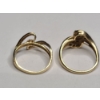 Image 12 : (2) Women's 14K Yellow Gold Channel Set Diamond Bypass Rings - Size 9 - Weight: 7.2g