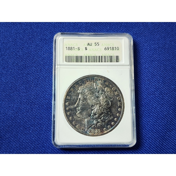 1881-S Morgan Silver Dollar ANACS AU 55