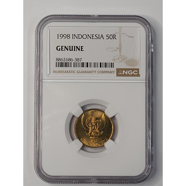 NGC Genuine 1998 50 Rupiah Coin 