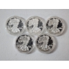 Image 1 : Five Assorted American Eagle Design Commemorative Collectible Coins