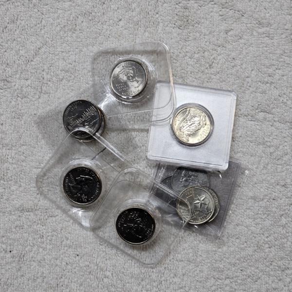 Collection of United States Mint Statehood Quarters Protected in Individual Plastic Flips FV: $7.50