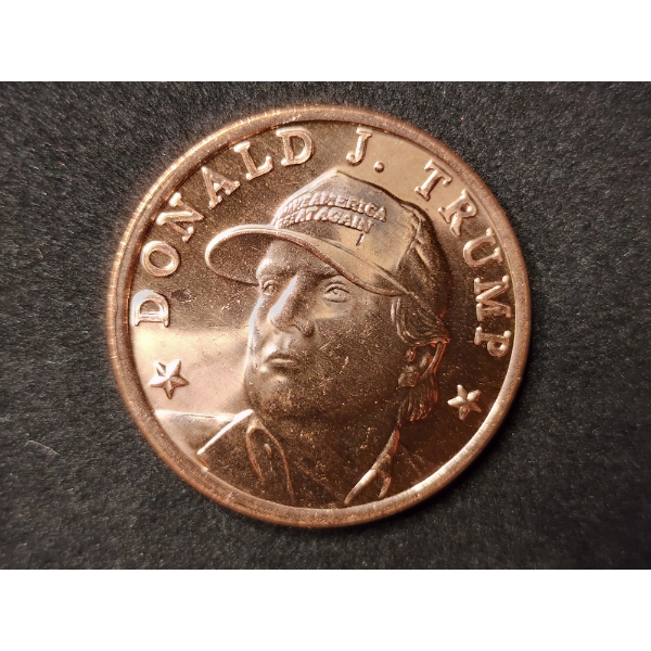 Donald J. Trump MAGA Hat 1 Oz .999 Fine Copper Round