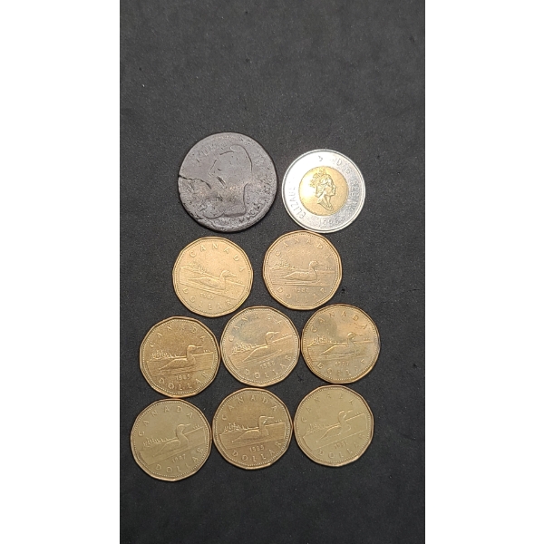 Assorted Lot Of Canadian Coins Including Possible Love Token 