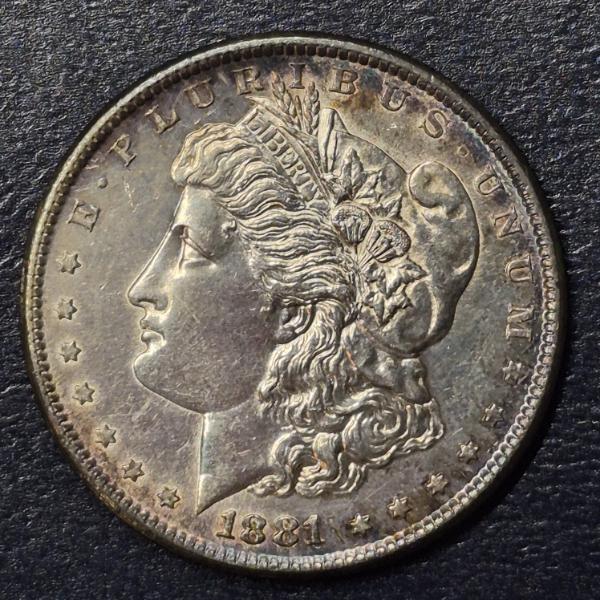 1881 S HG Morghan Silver Dollar - Some Toning - See Pics