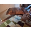 Image 2 : Louisville Home Pickup - Antique Solid Wood Drop Down Table & 2 Ladder Back Rattan Seat Chairs - EX!