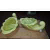 Image 1 : ca 1954  2 Pc Vintage Porcelain Cornucopia Planters - Specially Made For Elks Club Event  - See Pics