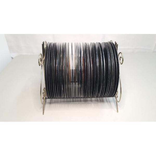 Vintage Table-Top Record Holder With 40 Assorted Small Records - Holds Up To 40 Records