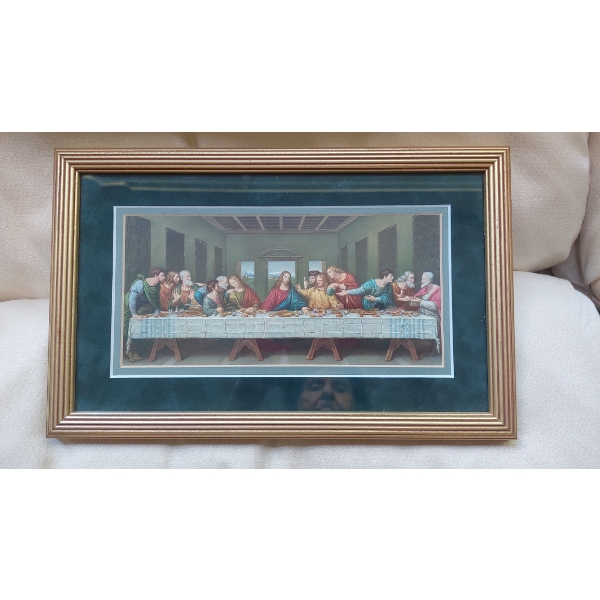 Framed Last Supper Print Approximately 12 x 9 In Excellent Condition