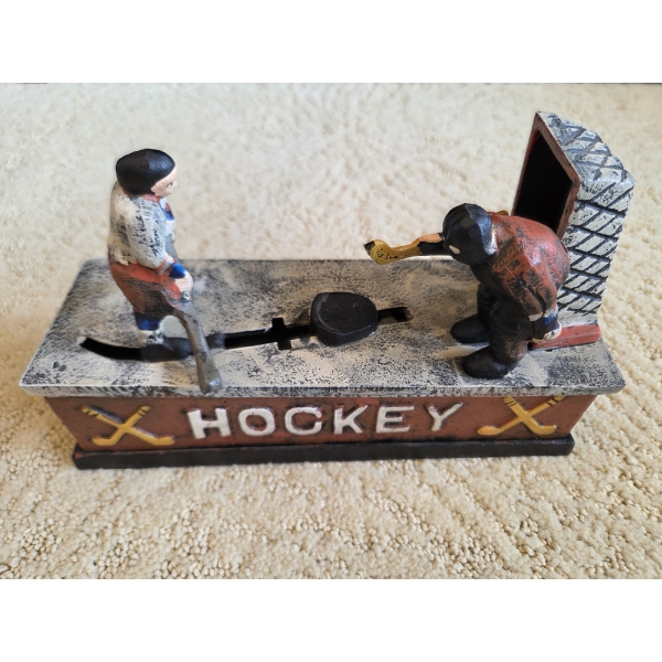 *Pick Up At Mantua Home-No Shipping Available* Collectable Rare Vintage 9'' Mechanical Hockey Coin B