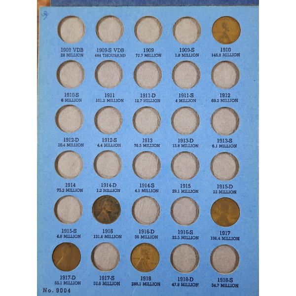 Three Assorted United States Penny Collection Books Featuring Around 116 Wheat Pennies!