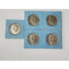 Image 1 : x5 Assorted Years 40% Silver Kennedy Half Dollars FV: $2.50
